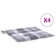 Vidaxl tuinstoelkussens 4 st 40x40x4 cm oxford stof ruitpatroon grijs - afbeelding 2