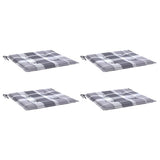 Vidaxl tuinstoelkussens 4 st 40x40x4 cm oxford stof ruitpatroon grijs - afbeelding 3