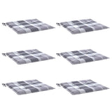 Vidaxl tuinstoelkussens 6 st 40x40x3 cm oxford stof ruitpatroon grijs - afbeelding 3