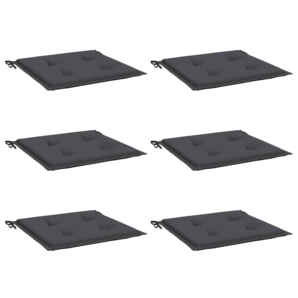 Vidaxl tuinstoelkussens 6 st 50x50x4 cm oxford stof antracietkleurig