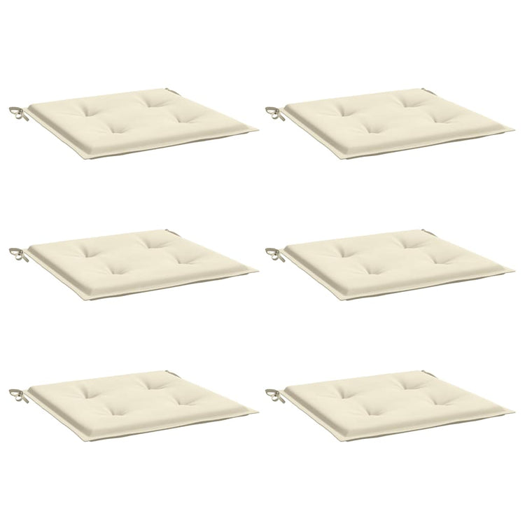Vidaxl tuinstoelkussens 6 st 50x50x3 cm oxford stof crèmekleurig