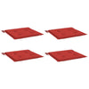 Vidaxl tuinstoelkussens 4 st 50x50x4 cm oxford stof rood