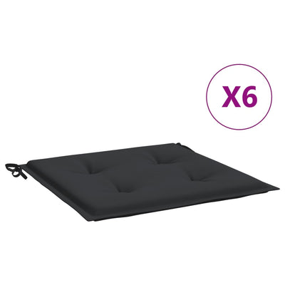 Vidaxl tuinstoelkussens 6 st 50x50x4 cm oxford stof zwart