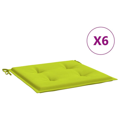 Vidaxl tuinstoelkussens 6 st 50x50x4 cm oxford stof felgroen