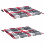 Vidaxl tuinstoelkussens 2 st 50x50x3 cm oxford stof ruitpatroon rood - afbeelding 3