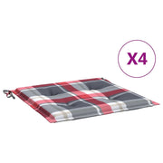 Vidaxl tuinstoelkussens 4 st 50x50x4 cm oxford stof ruitpatroon rood - afbeelding 2