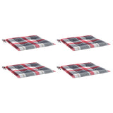 Vidaxl tuinstoelkussens 4 st 50x50x4 cm oxford stof ruitpatroon rood - afbeelding 3