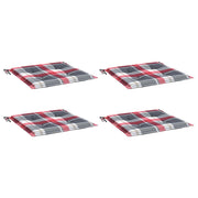 Vidaxl tuinstoelkussens 4 st 50x50x4 cm oxford stof ruitpatroon rood - afbeelding 3