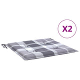 Vidaxl tuinstoelkussens 2 st 50x50x3 cm oxford stof ruitpatroon grijs - afbeelding 2