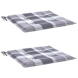 Vidaxl tuinstoelkussens 2 st 50x50x3 cm oxford stof ruitpatroon grijs - afbeelding 3