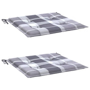 Vidaxl tuinstoelkussens 2 st 50x50x3 cm oxford stof ruitpatroon grijs - afbeelding 3