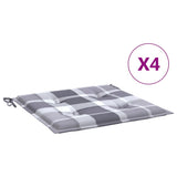 Vidaxl tuinstoelkussens 4 st 50x50x3 cm oxford stof ruitpatroon grijs - afbeelding 2