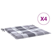 Vidaxl tuinstoelkussens 4 st 50x50x3 cm oxford stof ruitpatroon grijs - afbeelding 2
