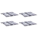 Vidaxl tuinstoelkussens 4 st 50x50x3 cm oxford stof ruitpatroon grijs - afbeelding 3