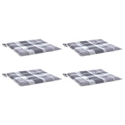 Vidaxl tuinstoelkussens 4 st 50x50x3 cm oxford stof ruitpatroon grijs - afbeelding 3