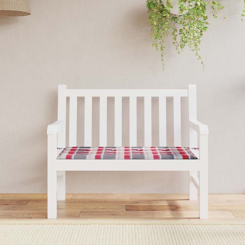 Vidaxl tuinbankkussen 100x50x3 cm oxford stof ruitpatroon rood