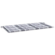 Vidaxl tuinbankkussen 100x50x3 cm oxford stof ruitpatroon grijs - afbeelding 2