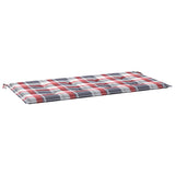 Vidaxl tuinbankkussen 120x50x3 cm oxford stof ruitpatroon rood - afbeelding 2