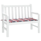 Vidaxl tuinbankkussen 120x50x3 cm oxford stof ruitpatroon rood - afbeelding 3