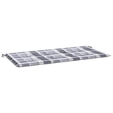 Vidaxl tuinbankkussen 120x50x4 cm oxford stof ruitpatroon grijs - afbeelding 2