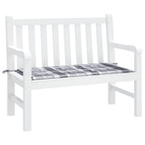 Vidaxl tuinbankkussen 120x50x4 cm oxford stof ruitpatroon grijs - afbeelding 3
