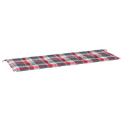 Vidaxl tuinbankkussen 150x50x3 cm oxford stof ruitpatroon rood - afbeelding 2