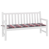 Vidaxl tuinbankkussen 150x50x3 cm oxford stof ruitpatroon rood - afbeelding 3