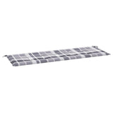 Vidaxl tuinbankkussen 150x50x3 cm oxford stof ruitpatroon grijs - afbeelding 2
