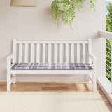 Vidaxl tuinbankkussen 150x50x3 cm oxford stof ruitpatroon grijs - afbeelding 1