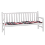 Vidaxl tuinbankkussen 180x50x3 cm oxford stof ruitpatroon rood - afbeelding 3