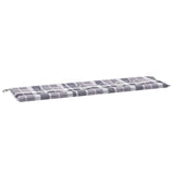 Vidaxl tuinbankkussen 180x50x3 cm oxford stof ruitpatroon grijs - afbeelding 2