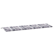 Vidaxl tuinbankkussen 180x50x3 cm oxford stof ruitpatroon grijs - afbeelding 2