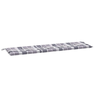 Vidaxl tuinbankkussen 180x50x4 cm oxford stof ruitpatroon grijs