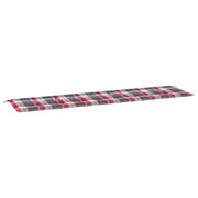 Vidaxl tuinbankkussen 200x50x4 cm oxford stof ruitpatroon rood - afbeelding 2