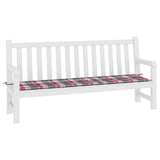 Vidaxl tuinbankkussen 200x50x4 cm oxford stof ruitpatroon rood - afbeelding 3