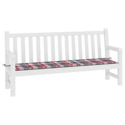Vidaxl tuinbankkussen 200x50x4 cm oxford stof ruitpatroon rood - afbeelding 3