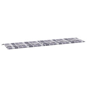 Vidaxl tuinbankkussen 200x50x3 cm oxford stof ruitpatroon grijs - afbeelding 2