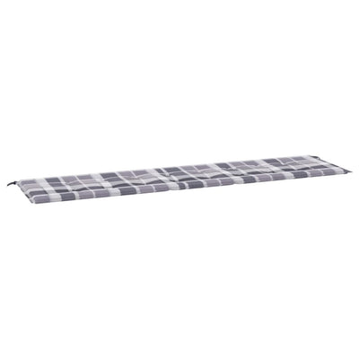 Vidaxl tuinbankkussen 200x50x4 cm oxford stof ruitpatroon grijs