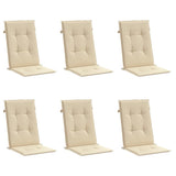 Vidaxl tuinstoelkussens hoge 6 st hoge rug 120x50x3 cm stof beige - afbeelding 3