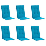 Vidaxl tuinstoelkussens 6 st hoge rug 120x50x3 cm stof blauw - afbeelding 3