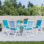 Vidaxl tuinstoelkussens 6 st hoge rug 120x50x3 cm stof blauw - afbeelding 1