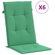 Vidaxl tuinstoelkussens 6 st hoge rug 120x50x3 cm stof groen - afbeelding 2