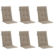 Vidaxl tuinstoelkussens 6 st hoge rug 120x50x3 cm stof taupe - afbeelding 3