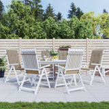 Vidaxl tuinstoelkussens 6 st hoge rug 120x50x3 cm stof taupe - afbeelding 1