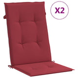 Vidaxl tuinstoelkussens 2 st hoge rug 120x50x3 cm stof wijnrood - afbeelding 2