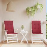 Vidaxl tuinstoelkussens 2 st hoge rug 120x50x3 cm stof wijnrood - afbeelding 1