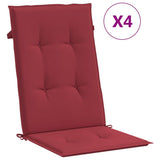 Vidaxl tuinstoelkussens 4 st hoge rug 120x50x3 cm stof wijnrood - afbeelding 2