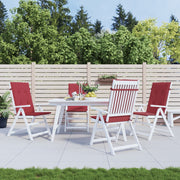 Vidaxl tuinstoelkussens 4 st hoge rug 120x50x3 cm stof wijnrood - afbeelding 1