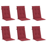 Vidaxl tuinstoelkussens 6 st hoge rug 120x50x3 cm stof wijnrood - afbeelding 3