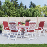 Vidaxl tuinstoelkussens 6 st hoge rug 120x50x3 cm stof wijnrood - afbeelding 1